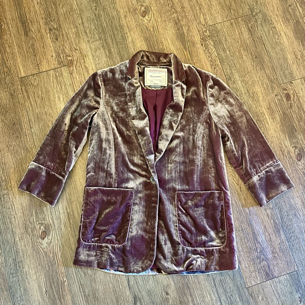 Cartonnier Velvet Blazer in Rich Purple